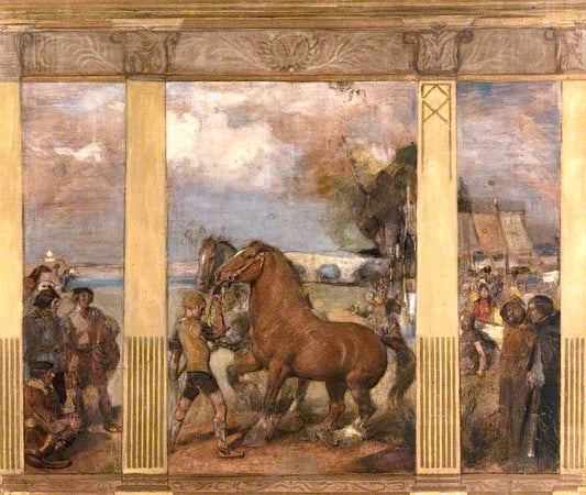 The Horse Fair (sketch), vintage artwork by Edward Arthur Walton, R.S.A., P.R.S.W., 12x8" (A4) Poster