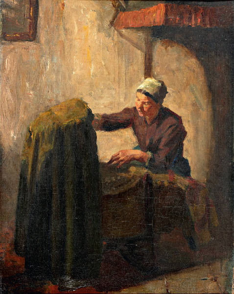 Mother at the Cradle, vintage artwork by Jacob Simon Kendrik Kever, 12x8" (A4) Poster