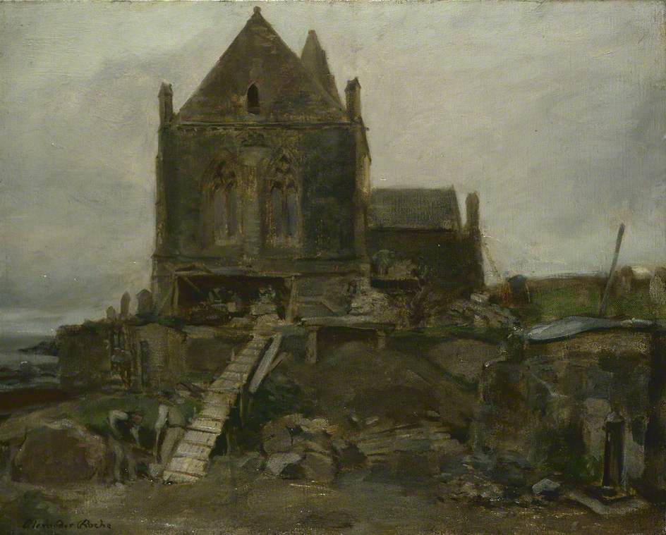St Monans Kirk, vintage artwork by Alexander Ignatius Roche, 12x8" (A4) Poster