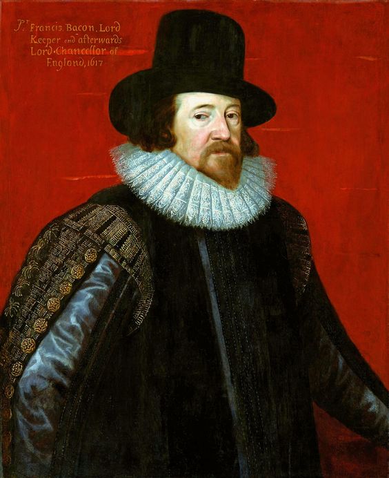 Portrait of Francis Bacon, vintage artwork by Attributed to Paulus van Somer I, 12x8