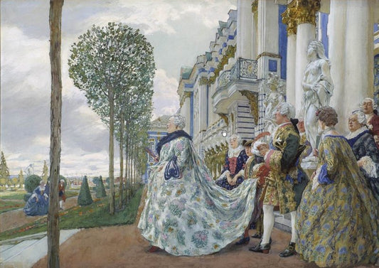 press Elizabeth Petrovna in Tsarskoe Selo by Evgeny Lanceray,16x12(A3) Poster