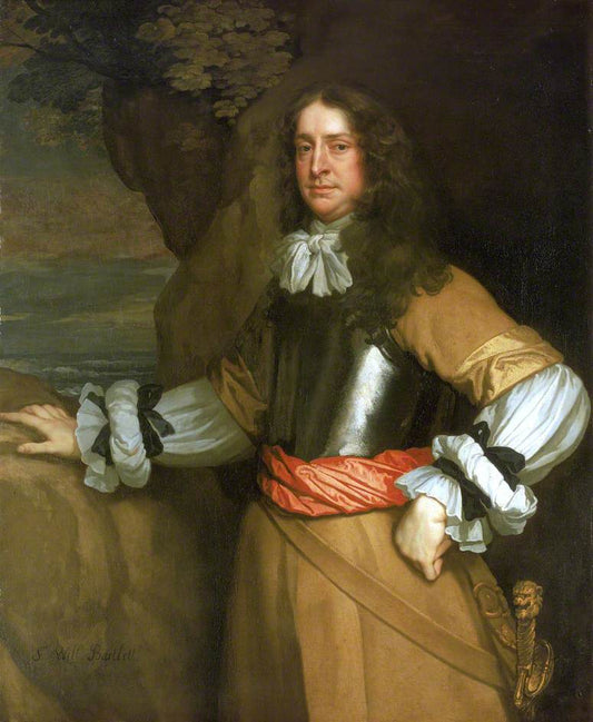 Flagmen of Lowestoft:  Vice-Admiral Sir William Berkeley, vintage artwork by Peter Lely, 12x8" (A4) Poster