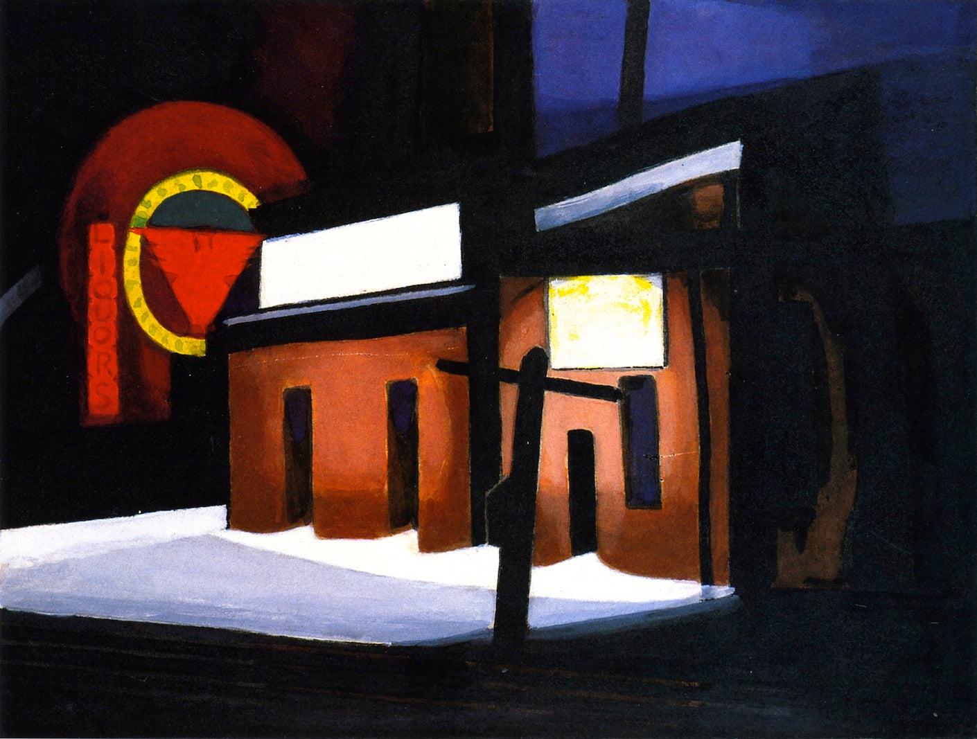 Roosevelt Laundry, vintage artwork by Oscar Bluemner, 12x8" (A4) Poster