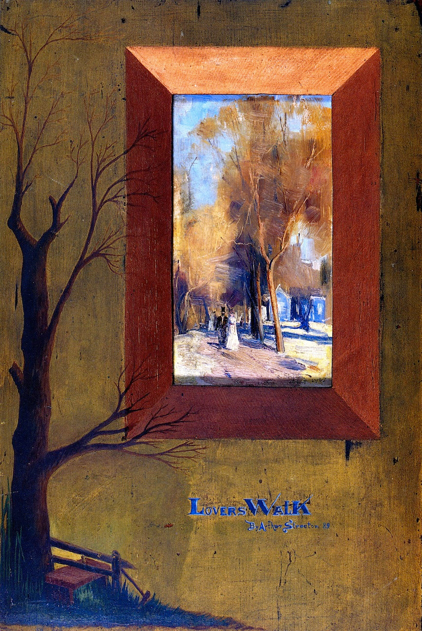 The Lover's Walk (in a painted frame), vintage artwork by Sir Arthur Streeton, 12x8" (A4) Poster
