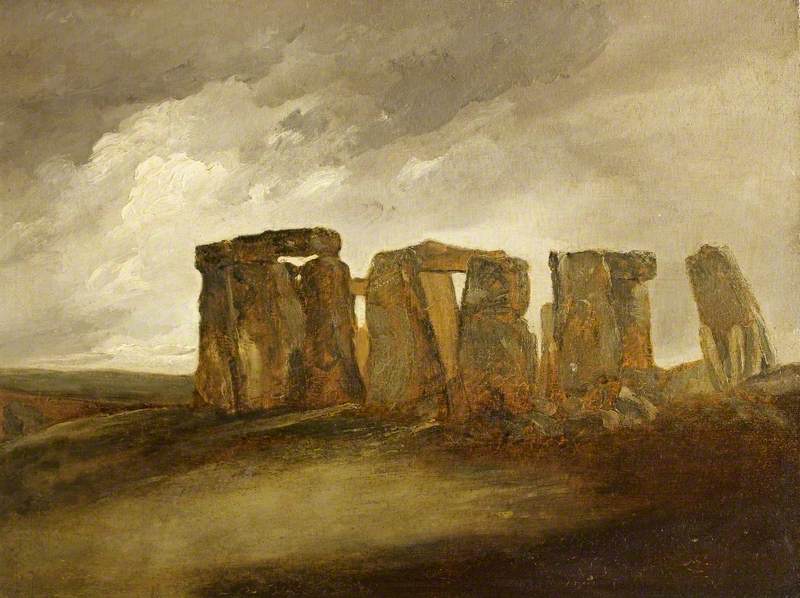 Stonehenge, Wiltshire:  General View from the East, vintage artwork by British School 19th Century - Unknown, A3 (16x12") Poster Print