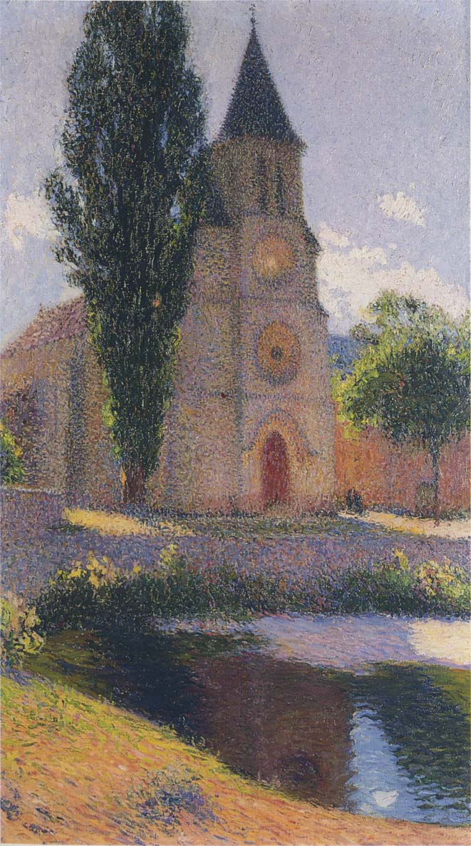 Church at Labastide du Vert, vintage artwork by Henri Martin, 12x8" (A4) Poster