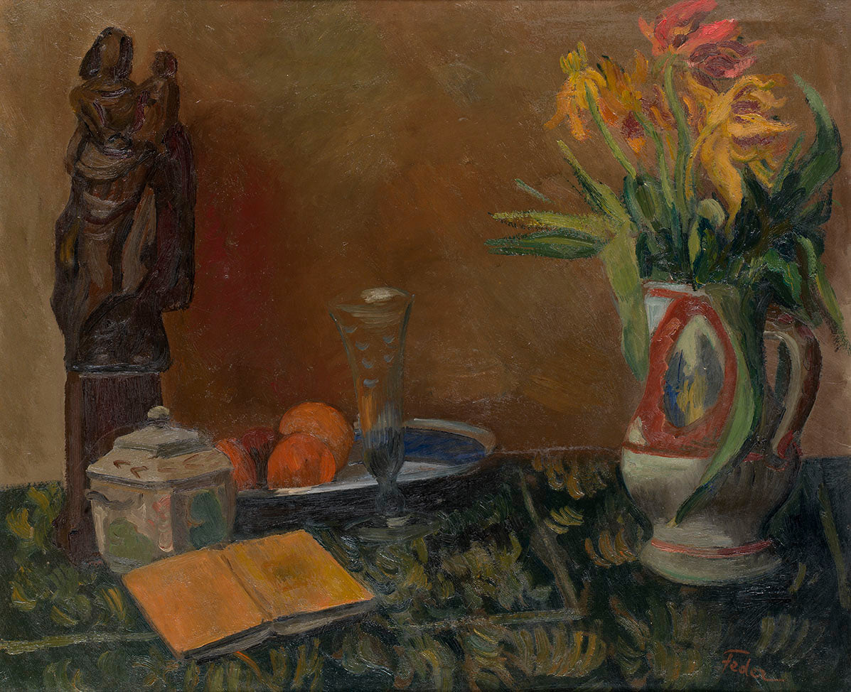 Still Life with a Statue by Adolphe Feder,16x12(A3) Poster