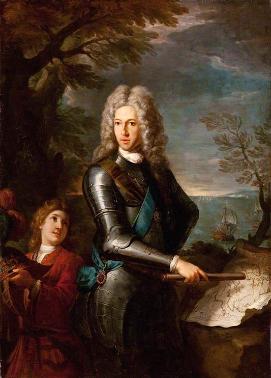 Prince James Edward Stuart, The Old Pretender (copy after Girolamo Pesci), vintage artwork by Antonio David, 12x8" (A4) Poster