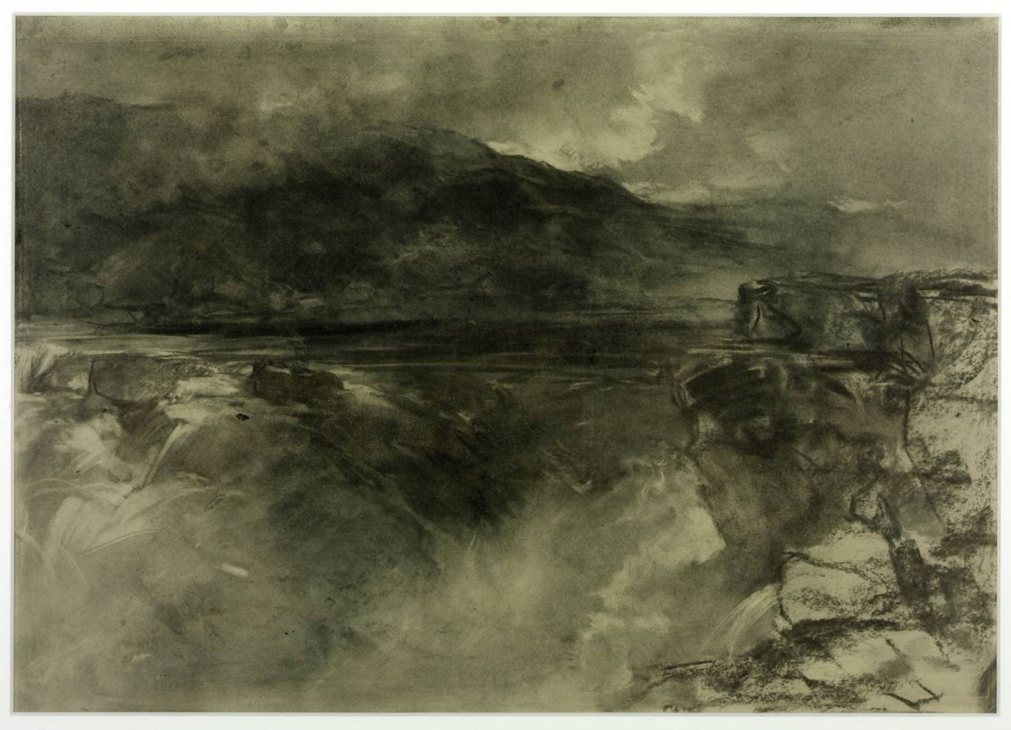 Landscape Study, vintage artwork by George Cattermole, A3 (16x12") Poster Print