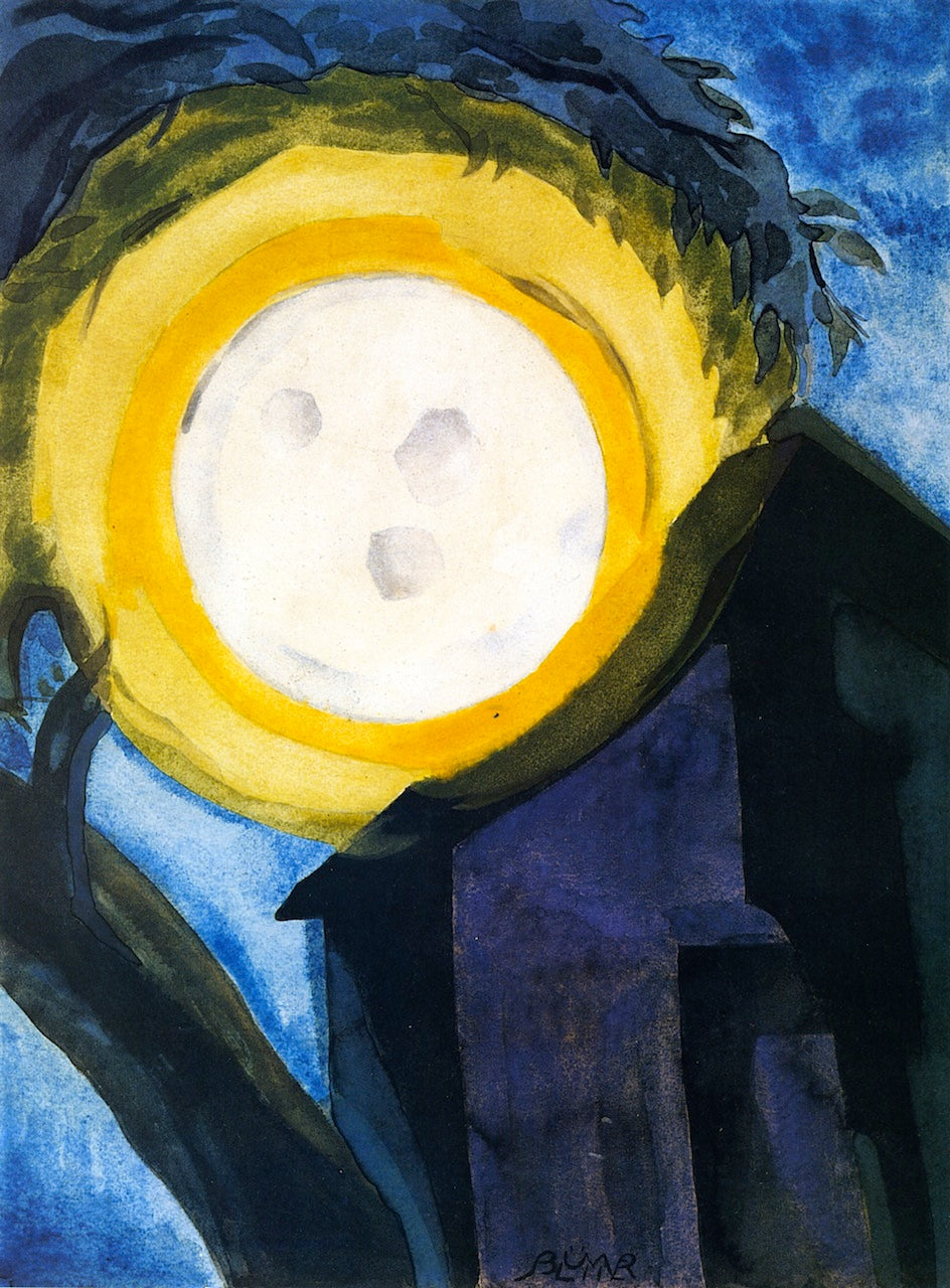 June Moon, vintage artwork by Oscar Bluemner, 12x8" (A4) Poster