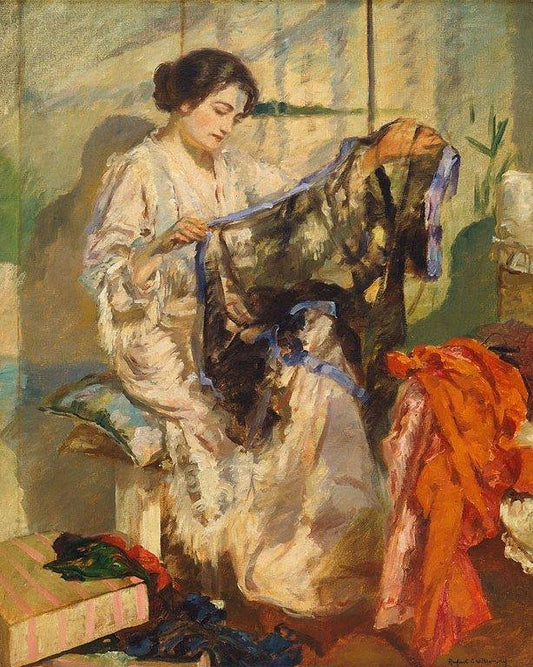 Chiffons, vintage artwork by Rupert Bunny, 12x8" (A4) Poster