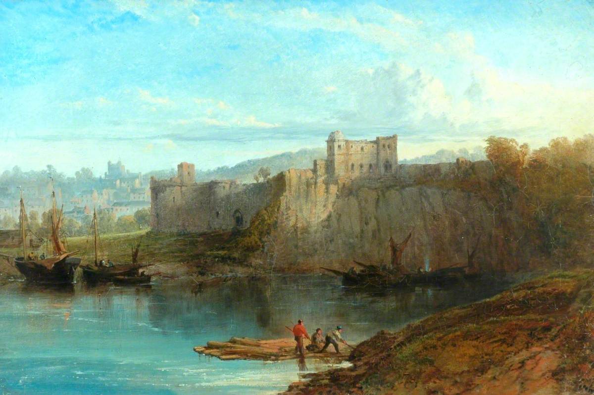 Chepstow Castle on the Wye, vintage artwork by Edmund John Niemann, A3 (16x12") Poster Print