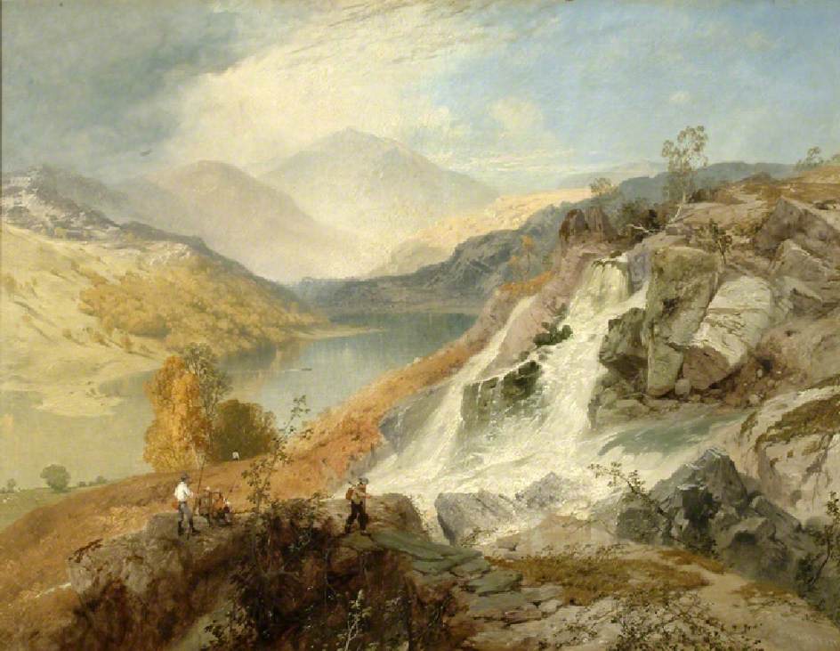 Haweswater from Waller Gill Force, vintage artwork by James Baker Pyne, A3 (16x12") Poster Print