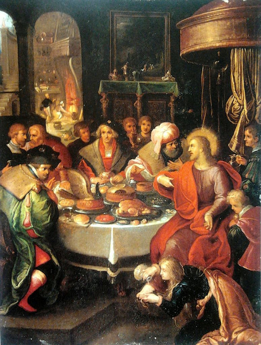 The Feast in the House of Simon, vintage artwork by Frans Francken the Younger, 12x8" (A4) Poster
