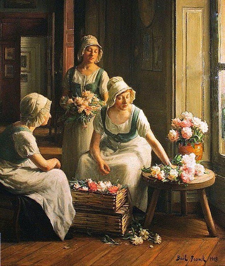 The Flower Arrangement, vintage artwork by Franck Antoine Bail, 12x8" (A4) Poster