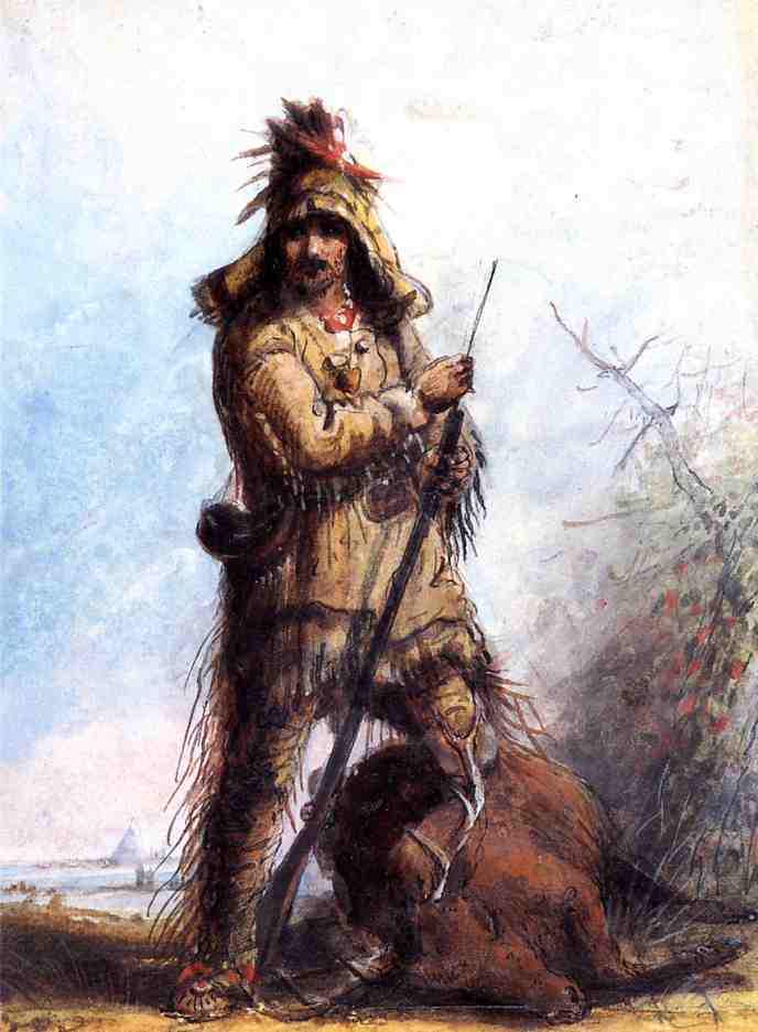 Louis - Rocky Mountain Trapper, vintage artwork by Alfred Jacob Miller, A3 (16x12") Poster Print