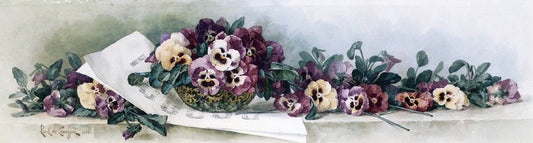 Pansy Waltz, vintage artwork by Paul De Longpre, 12x8" (A4) Poster