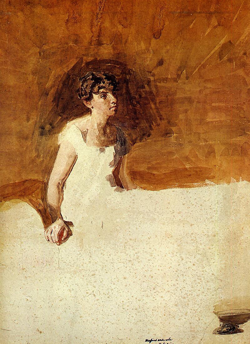 In the Studio (unfinished), vintage artwork by Thomas Eakins, 12x8" (A4) Poster