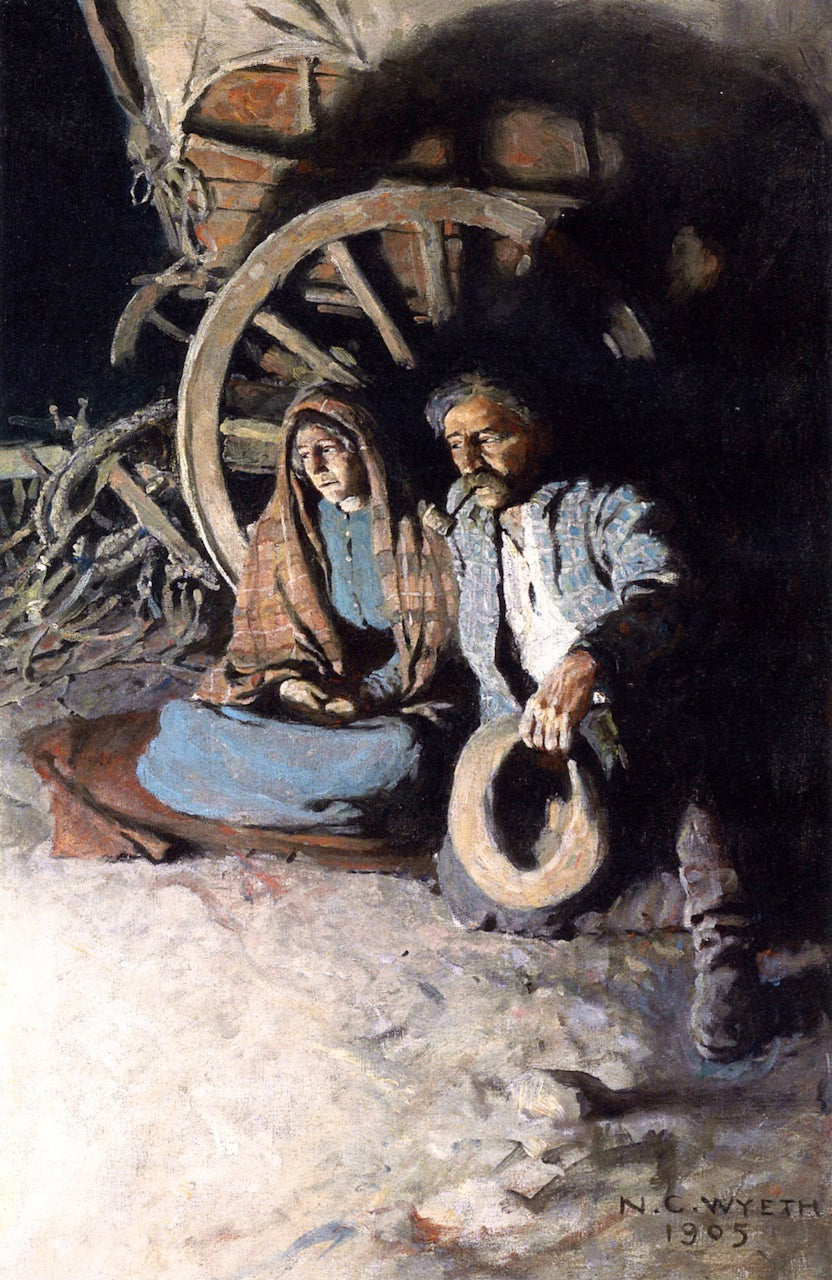 'It was Such a Warm Little House, There,' Said She, Huskily, vintage artwork by Newell Convers (N.C.) Wyeth, 12x8" (A4) Poster