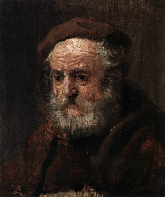 Study Head of an Old Man, vintage artwork by Dutch School 17th Century - Unknown, 12x8" (A4) Poster