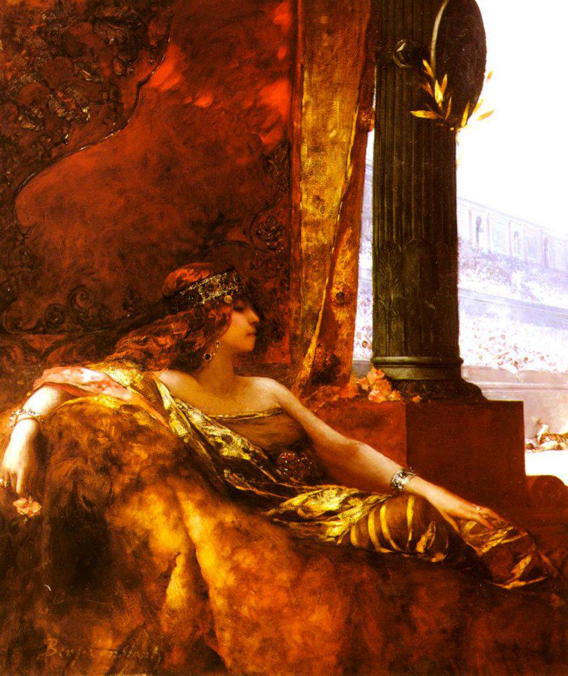 Empress Theodora at the Coliseum, vintage artwork by Benjamin Constant, 12x8" (A4) Poster