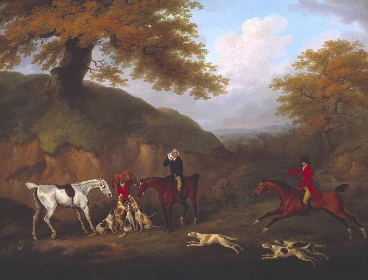 The Earl of Darlington Fox-Hunting with the Raby  Pack: The Death, vintage artwork by John Nost Sartorius, 12x8" (A4) Poster