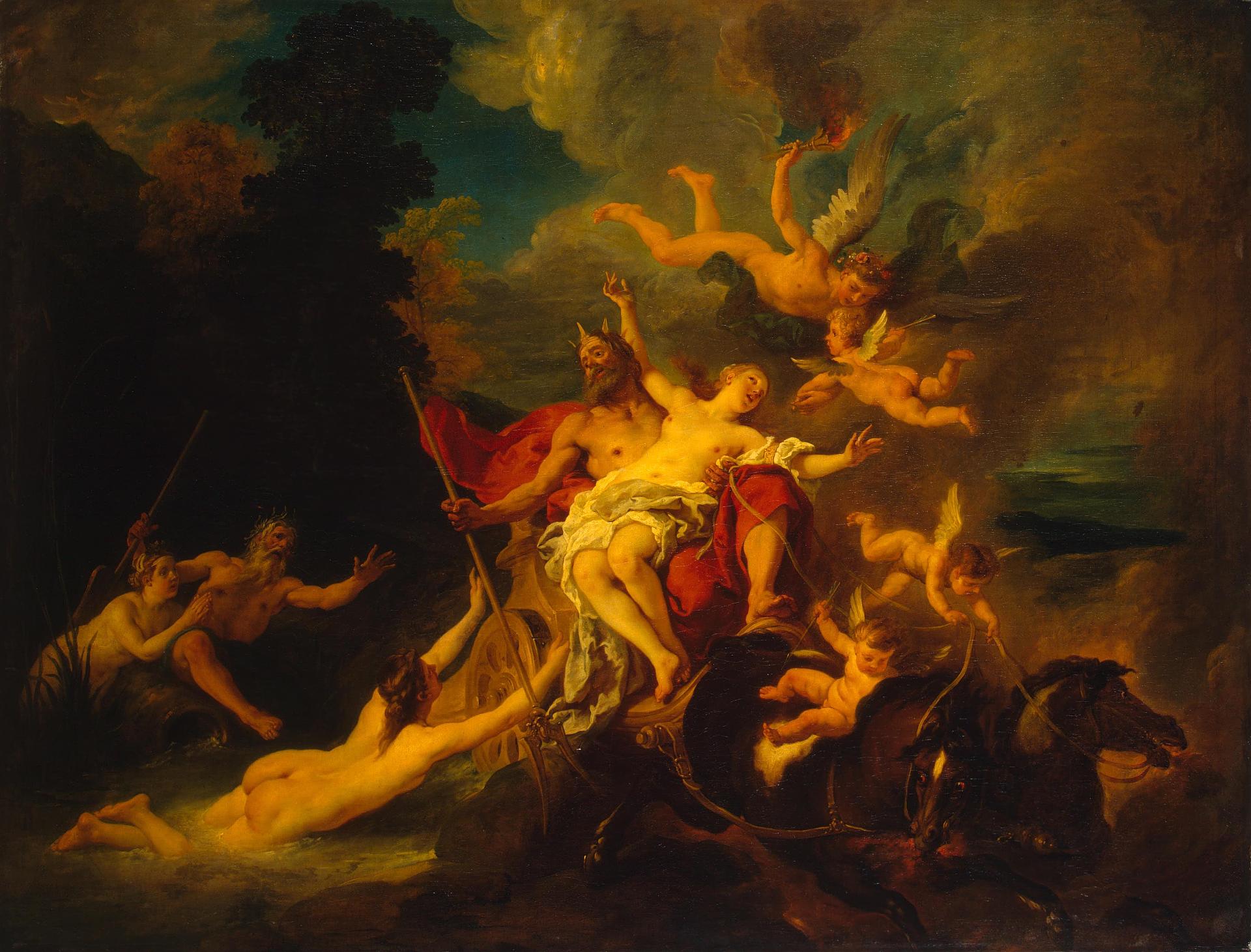 Rape of Proserpine, vintage artwork by Jean-François de Troy, 12x8" (A4) Poster