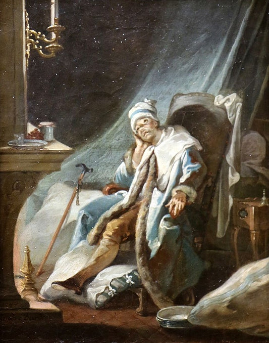 La Vieillesse (Old Age), vintage artwork by Michel-François Dandre-Bardon, 12x8" (A4) Poster
