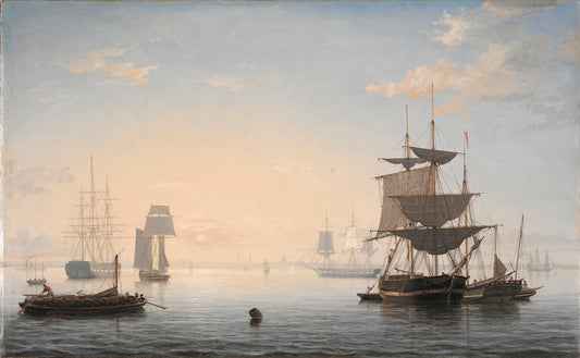 Harbor of Boston, with the City in the Distance, vintage artwork by Fitz Henry Lane, A3 (16x12") Poster Print