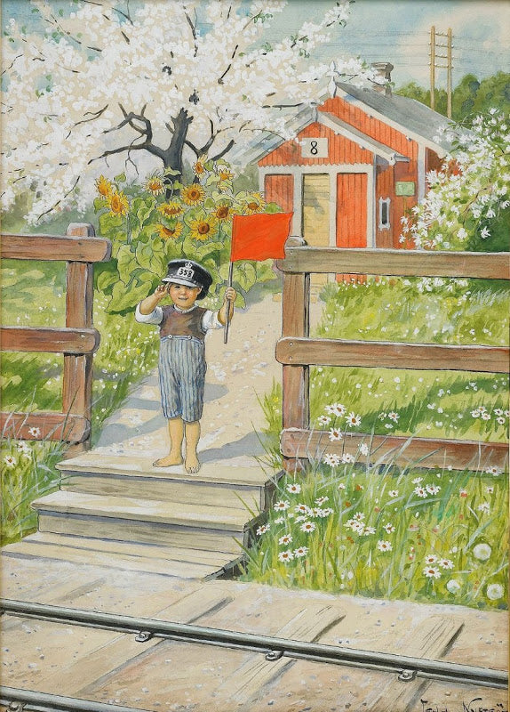 The Little Boy, vintage artwork by Jenny Nyström, 12x8" (A4) Poster