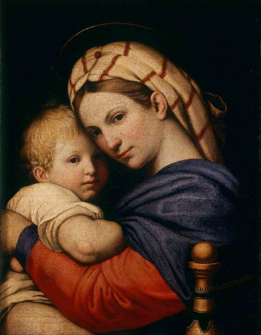 The Madonna and Child (after Rahael), vintage artwork by Giovanni Salvi da Sassoferrato, 12x8" (A4) Poster