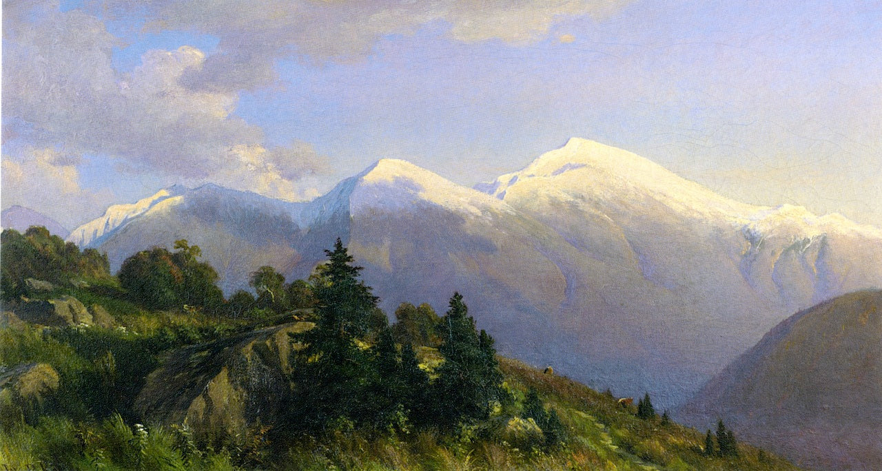 Presidential Range from Jefferson Highlands, vintage artwork by John Ross Key, 12x8" (A4) Poster