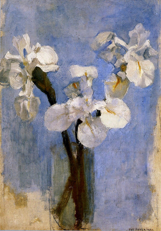 Flowers in the Sun, vintage artwork by Piet Mondriaan, 12x8" (A4) Poster