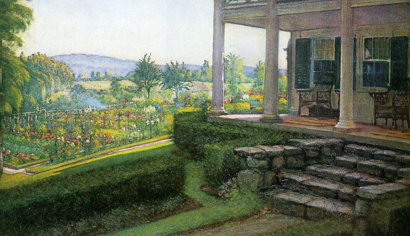 The Front Porch, vintage artwork by Walter I. Cox, 12x8" (A4) Poster