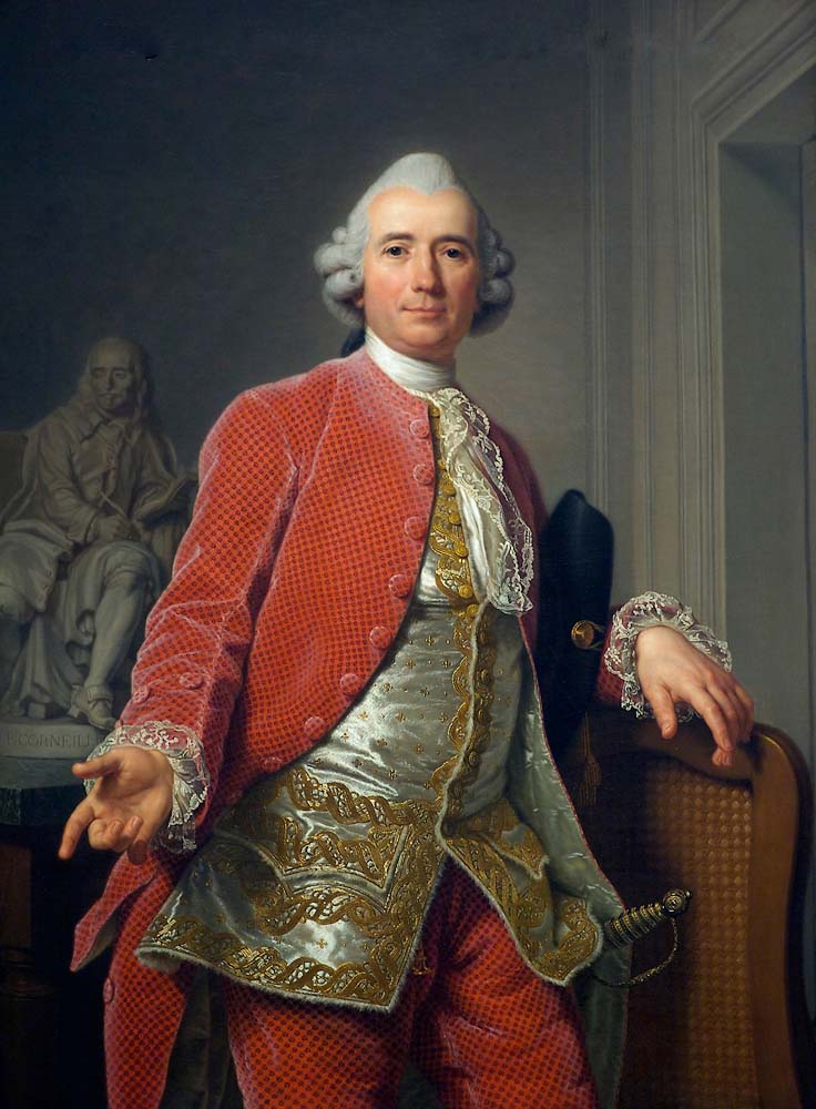Portrait of Jean-Jacques Caffieri, vintage artwork by Adolf Ulrik Wertmuller, 12x8" (A4) Poster