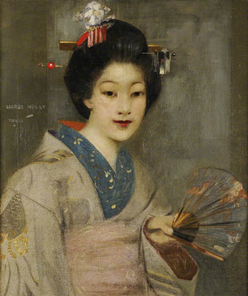 The Geisha Girl, vintage artwork by George Henry, R.A., R.S.A., R.S.W., 12x8" (A4) Poster