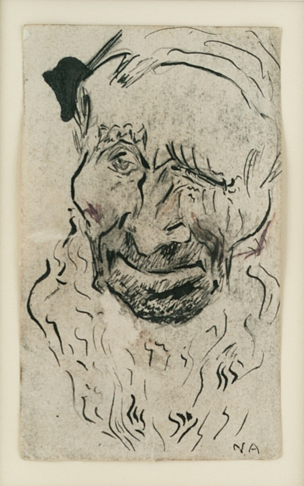 Head, Old Man with Beard, vintage artwork by Nicolai Astrup, 12x8" (A4) Poster