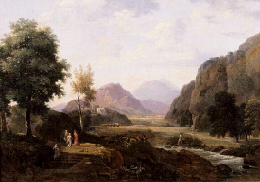 View of Spoleta, vintage artwork by Jean-Victor Bertin, 12x8" (A4) Poster