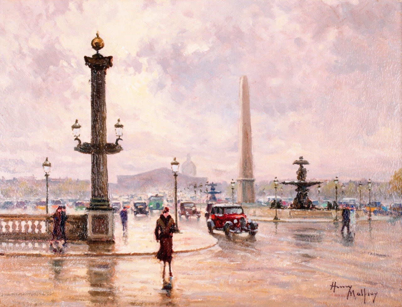 Place de la Concorde by Henry Malfroy-Savigny,16x12(A3) Poster
