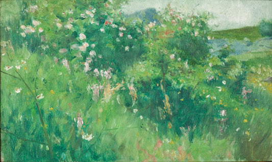 Briar-Rose Bushes Flowering on the Isle of Tjörn, vintage artwork by Karl Nordström, 12x8" (A4) Poster