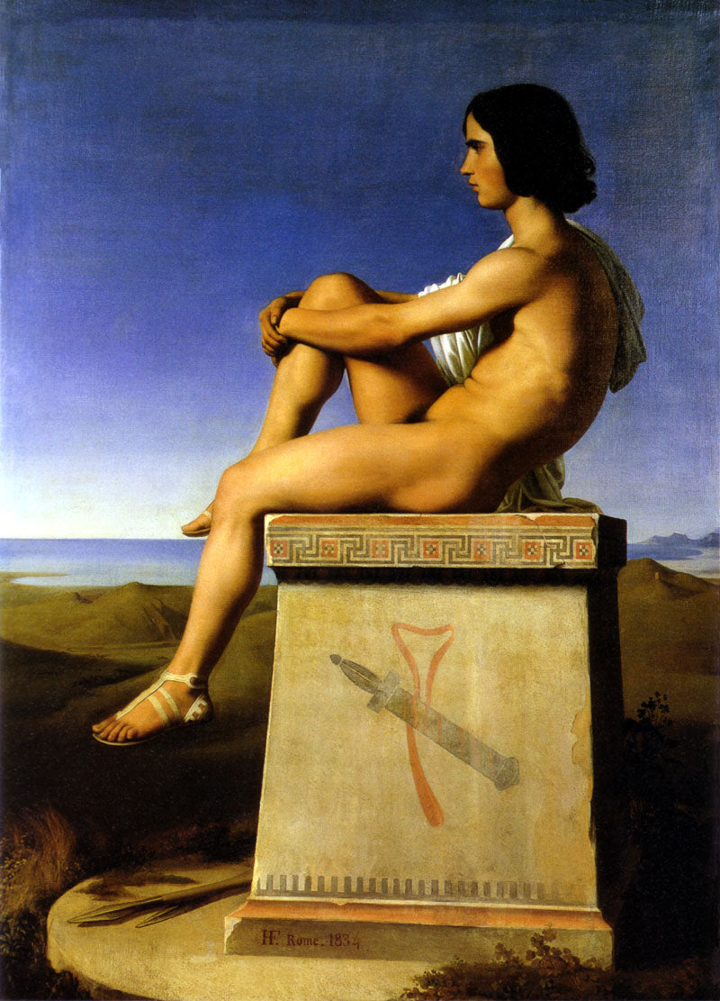 Polytès, Fils de Priam, Observant les Mouvements des Grecs vers Troie, vintage artwork by Hippolyte-Jean Flandrin, A3 (16x12") Poster Print