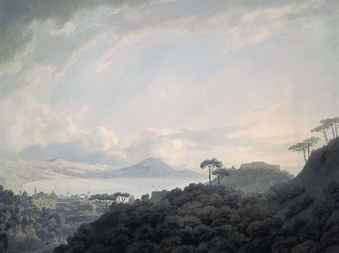 The Bay of Naples, from the Capo di Monte, vintage artwork by John Robert Cozens, 12x8" (A4) Poster