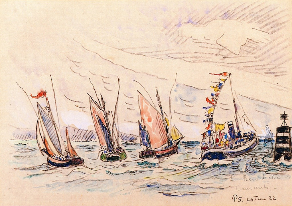 The Blessing of the Currents, vintage artwork by Paul Signac, 12x8" (A4) Poster
