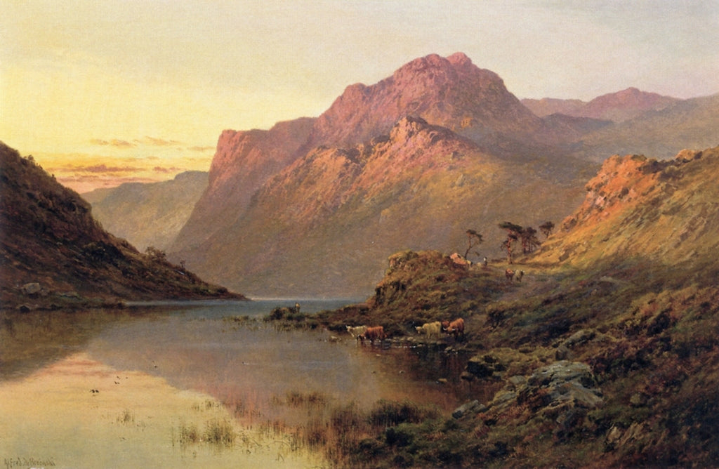 The Snowdon Valley, Wales, vintage artwork by Alfred de Breanski, Sr., 12x8" (A4) Poster