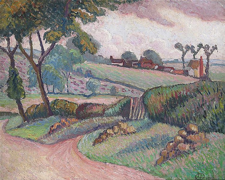 Duton Hill by Lucien Pissarro,A3(16x12")Poster