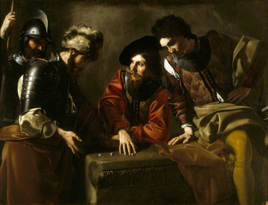 Dice Players, vintage artwork by Nicolas Tournier, 12x8" (A4) Poster