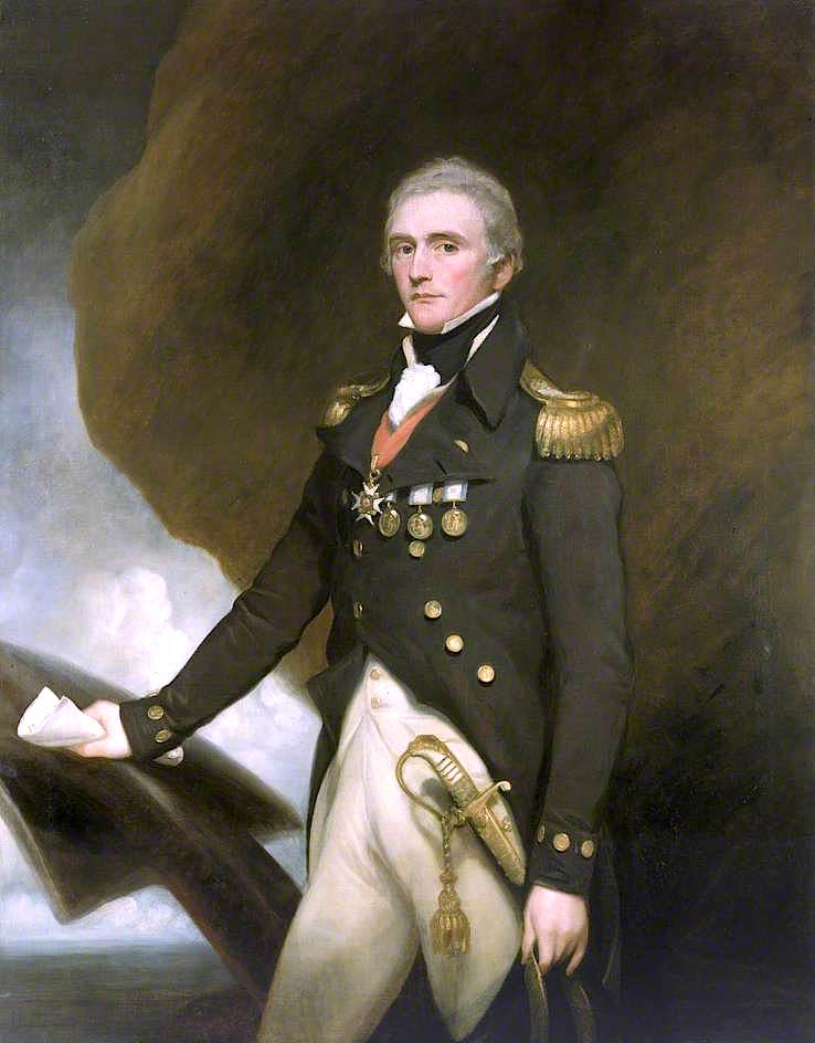 Captain Sir Edward Berry, vintage artwork by John Singleton Copley, 12x8" (A4) Poster