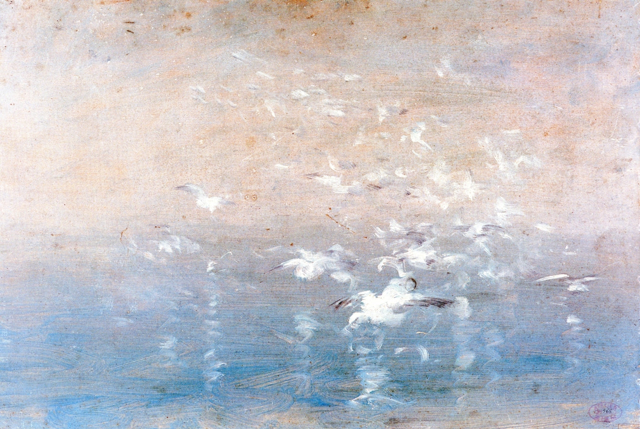 Vol de mouettes, vintage artwork by Felix-Francois-Georges-Philbert Ziem, 12x8" (A4) Poster