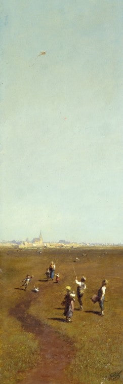 Kite Flying, vintage artwork by Carl Spitzweg, A3 (16x12") Poster Print