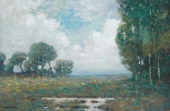 A Serene Afternoon in New Jersey, vintage artwork by Arthur Hoeber, 12x8" (A4) Poster